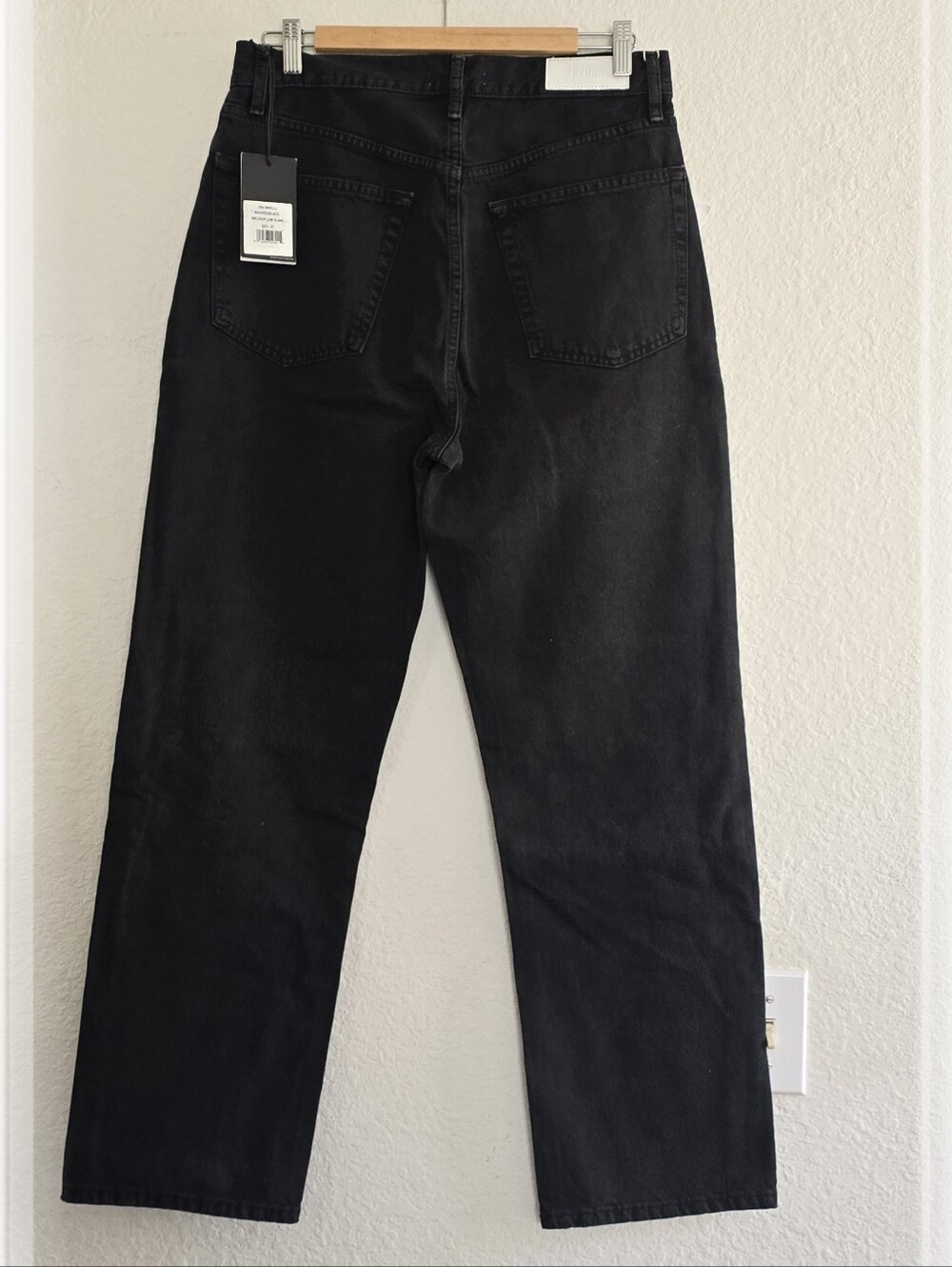 RE/DONE 90s Crop Low Slung Jeans Black Waist 27 NWT - Picture 2 of 5